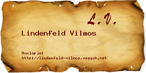 Lindenfeld Vilmos névjegykártya